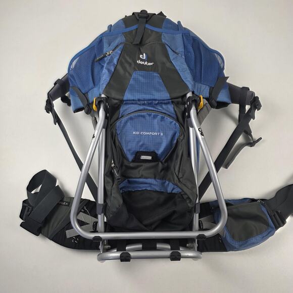 Deuter Kid Comfort II Child Carrier Hiking Backpack H2O Variflex VariQuick Blue - Picture 1 of 16